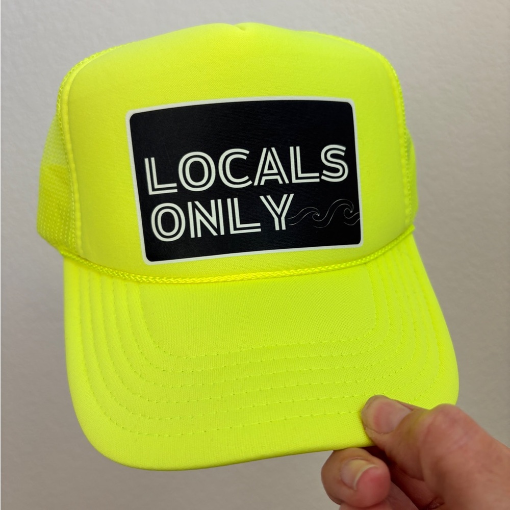 Neon Yellow 'LOCALS ONLY' OTTO Trucker Hat